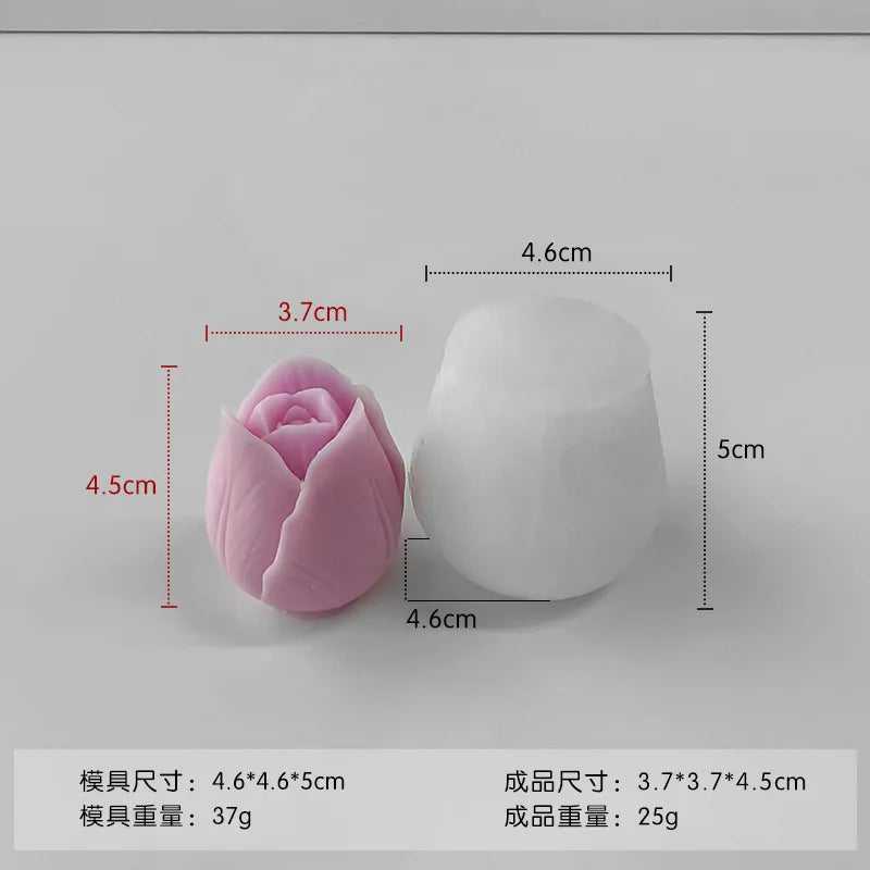 New 3D Flower Silicone Candle Mold Rose Soap Chocolate