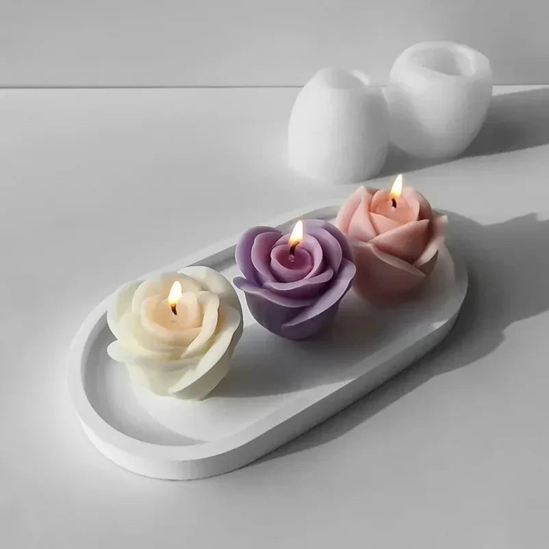 New 3D Flower Silicone Candle Mold Rose Soap Chocolate
