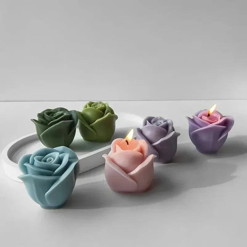 New 3D Flower Silicone Candle Mold Rose Soap Chocolate