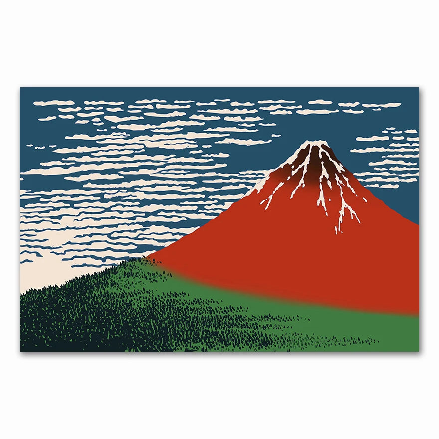 The Great Wave of Kanagawa Ukiyoe Canvas Print Japanese Vintage