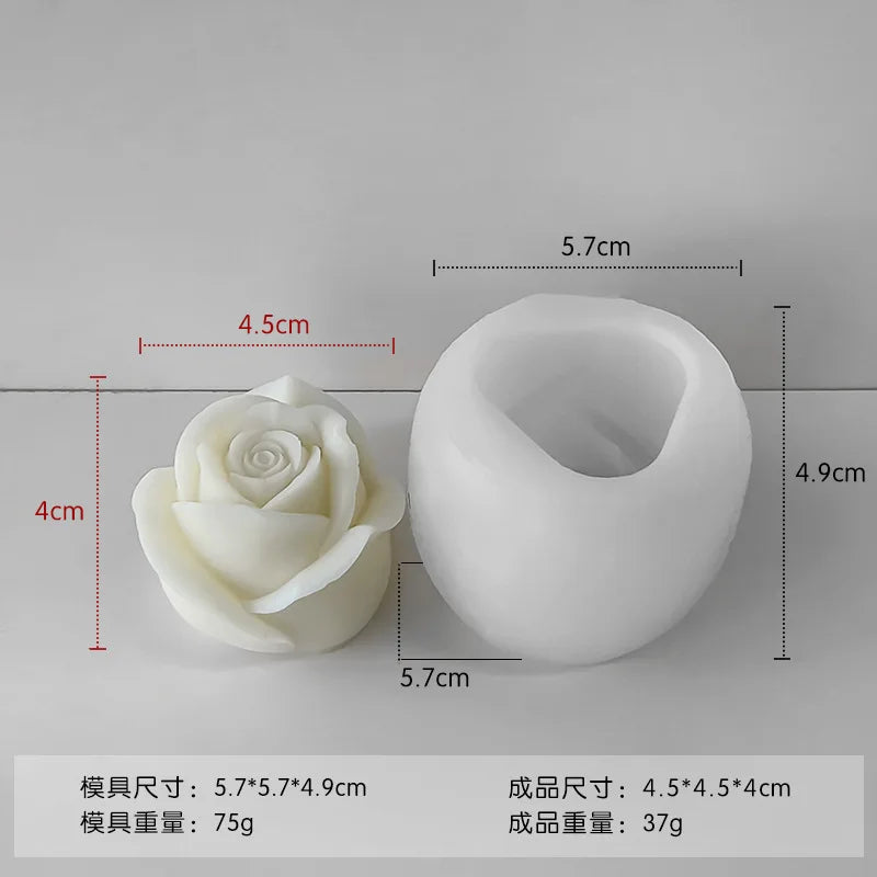 New 3D Flower Silicone Candle Mold Rose Soap Chocolate