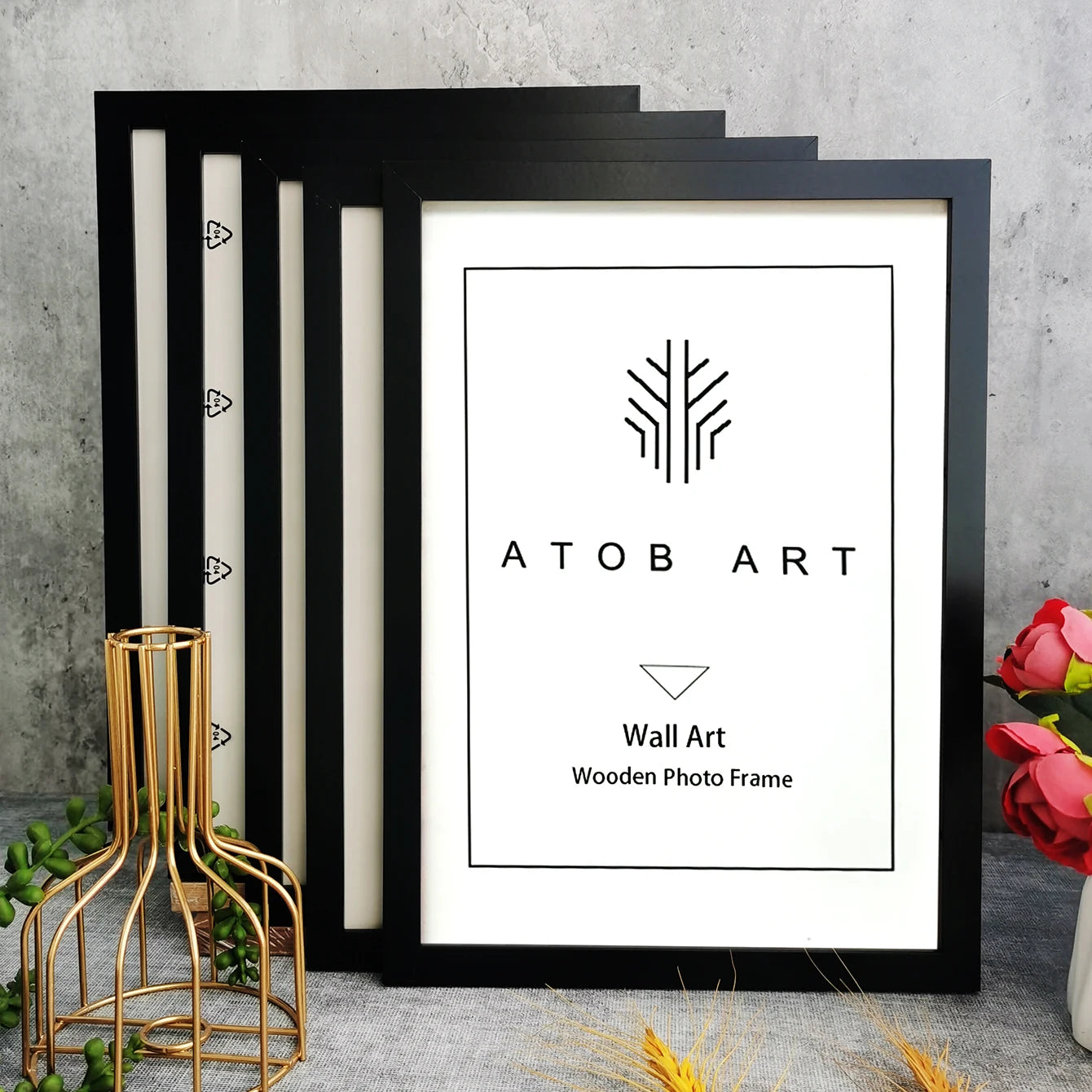 5-Pack Wooden Photo Frames Set 10×15, 15×20, 20×25 & A4 for Certificates