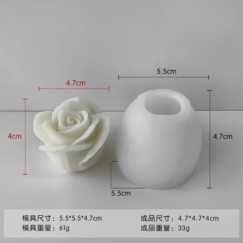 New 3D Flower Silicone Candle Mold Rose Soap Chocolate