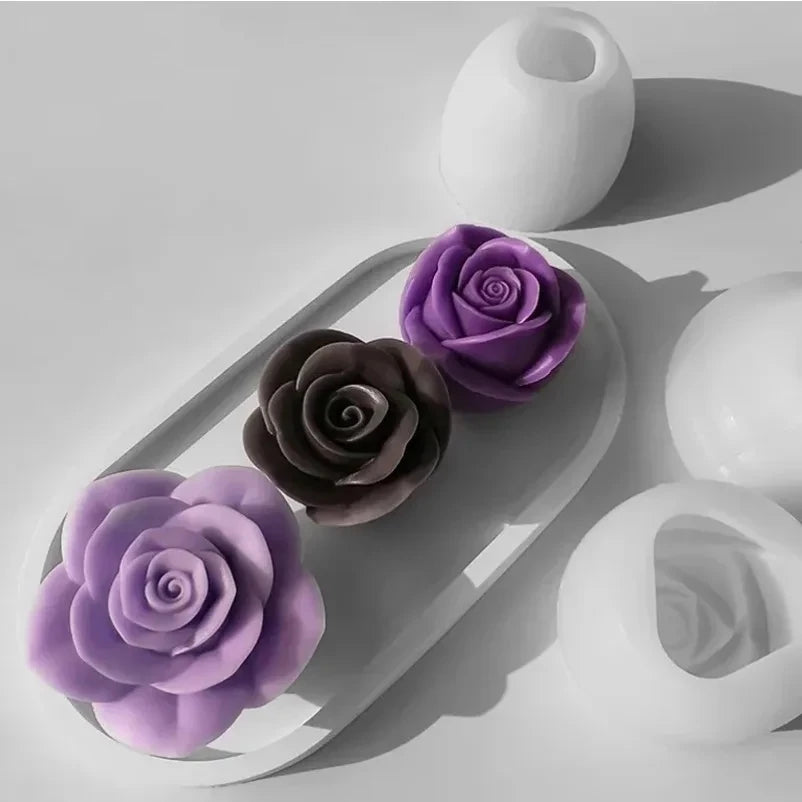 New 3D Flower Silicone Candle Mold Rose Soap Chocolate