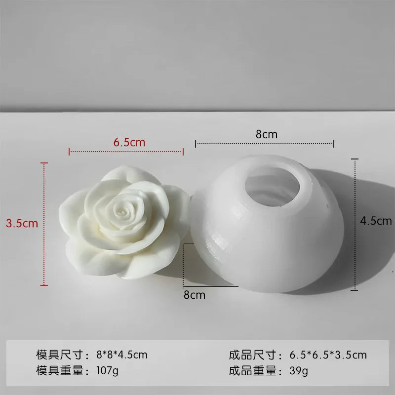 New 3D Flower Silicone Candle Mold Rose Soap Chocolate