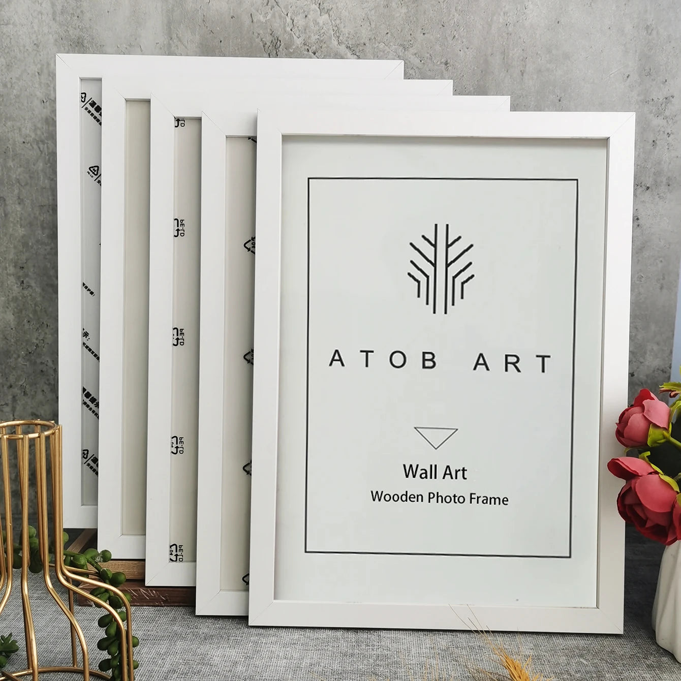 5-Pack Wooden Photo Frames Set 10×15, 15×20, 20×25 & A4 for Certificates