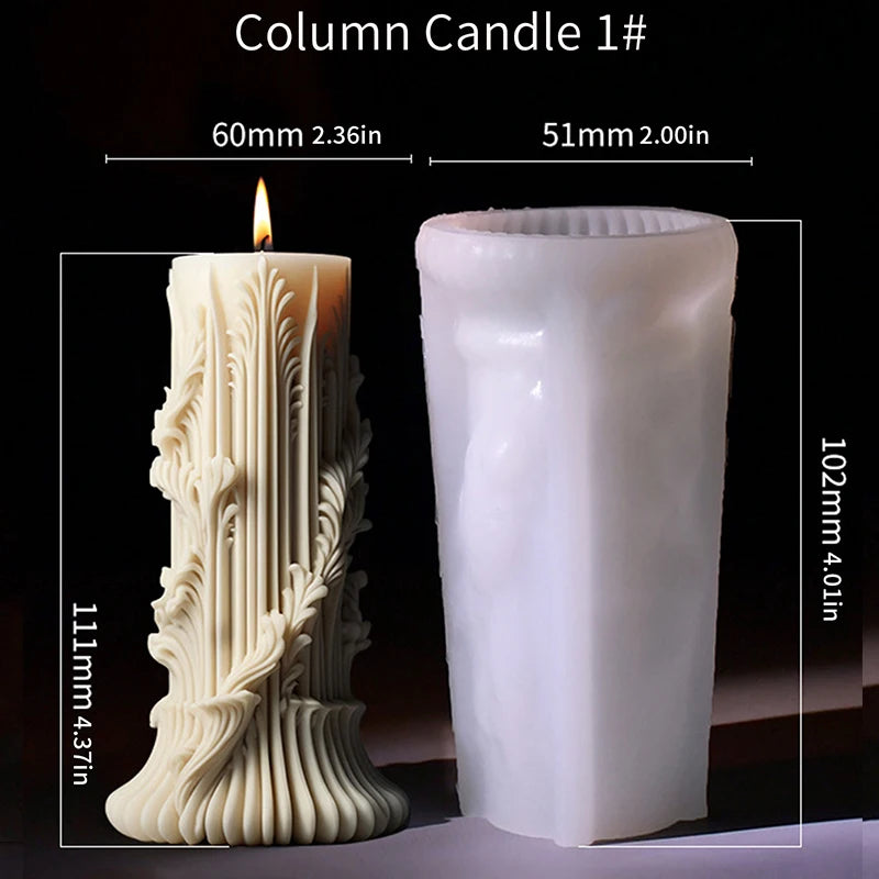 Cylindrical Silicone Candle Mold – DIY Minimalist Column Design