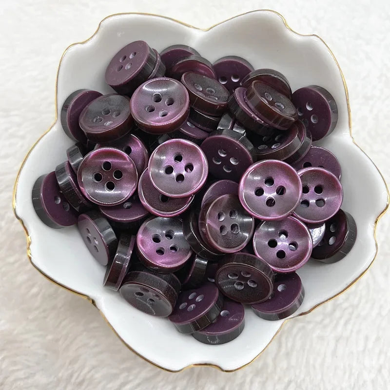 50-Pack Resin Cat Eye Buttons 12mm – Bowl & Four-Eye
