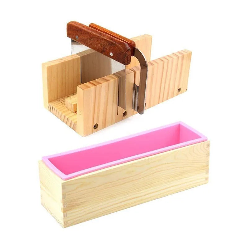 1.2L Rectangular Silicone Soap Mold Kit – Wooden Frame & Stainless Steel Scraper