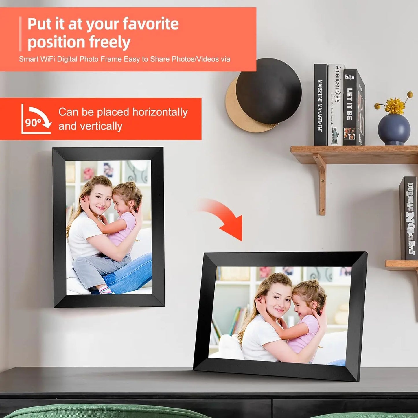 10.1‑Inch WiFi Digital Photo Frame with 32GB/64GB IPS Touch Screen