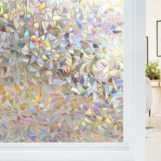 Rainbow Stained Glass Privacy Film – Static Cling & Removable