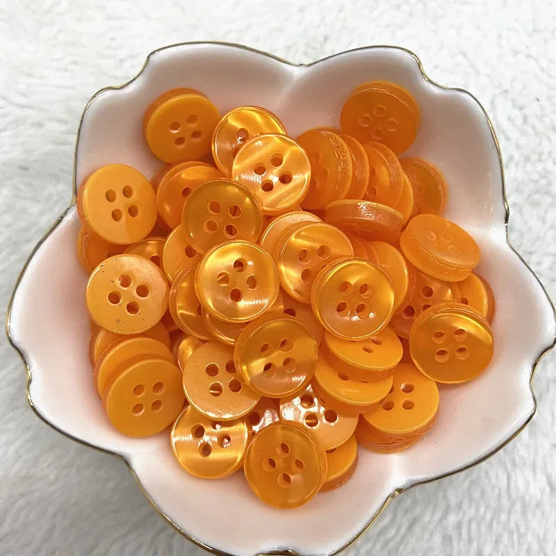 50-Pack Resin Cat Eye Buttons 12mm – Bowl & Four-Eye