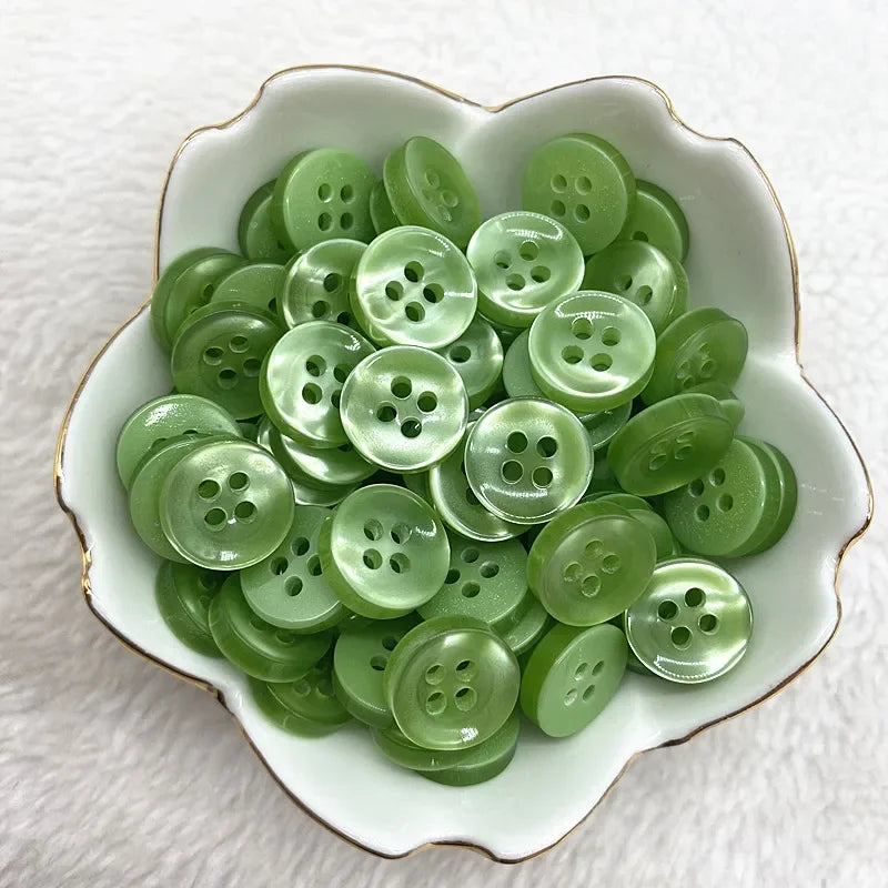 50-Pack Resin Cat Eye Buttons 12mm – Bowl & Four-Eye