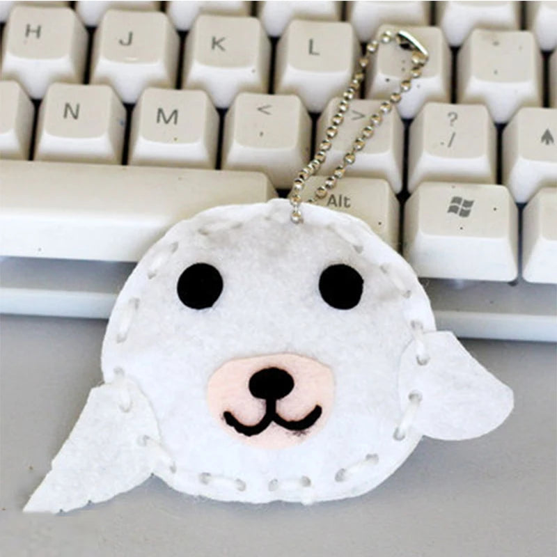 10Pcs Non-woven Pink Bag & Keychain DIY Children’s Handcraft Kits