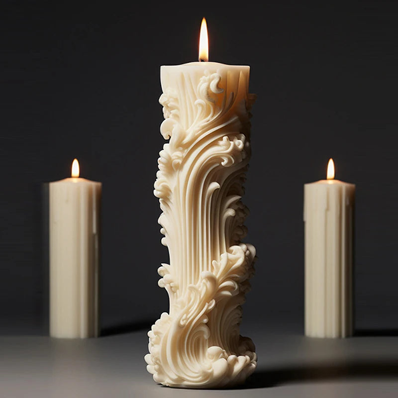 Cylindrical Silicone Candle Mold – DIY Minimalist Column Design