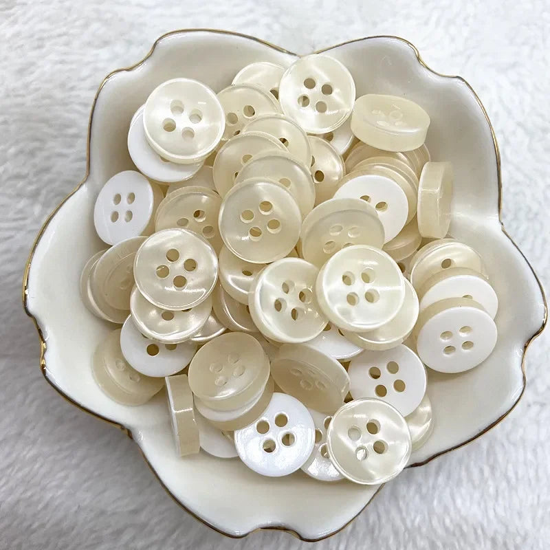 50-Pack Resin Cat Eye Buttons 12mm – Bowl & Four-Eye