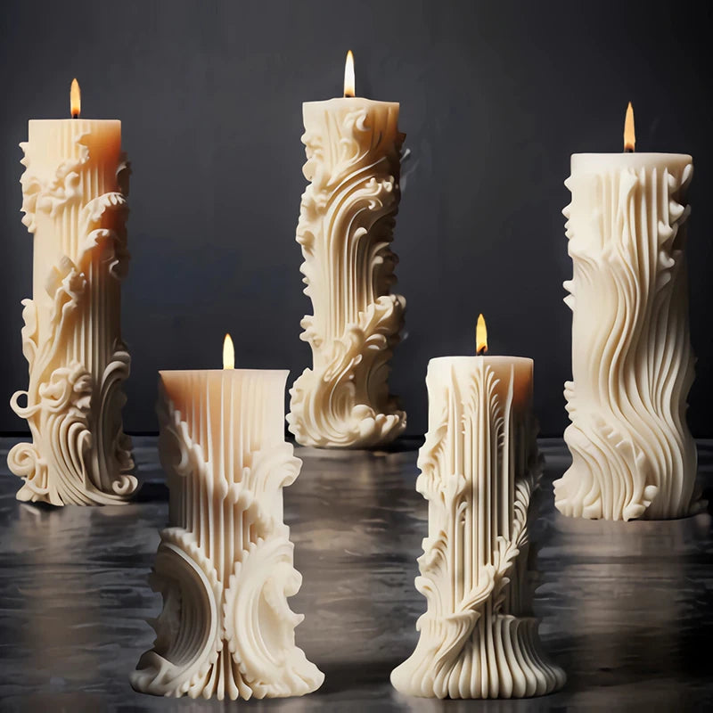 Cylindrical Silicone Candle Mold – DIY Minimalist Column Design