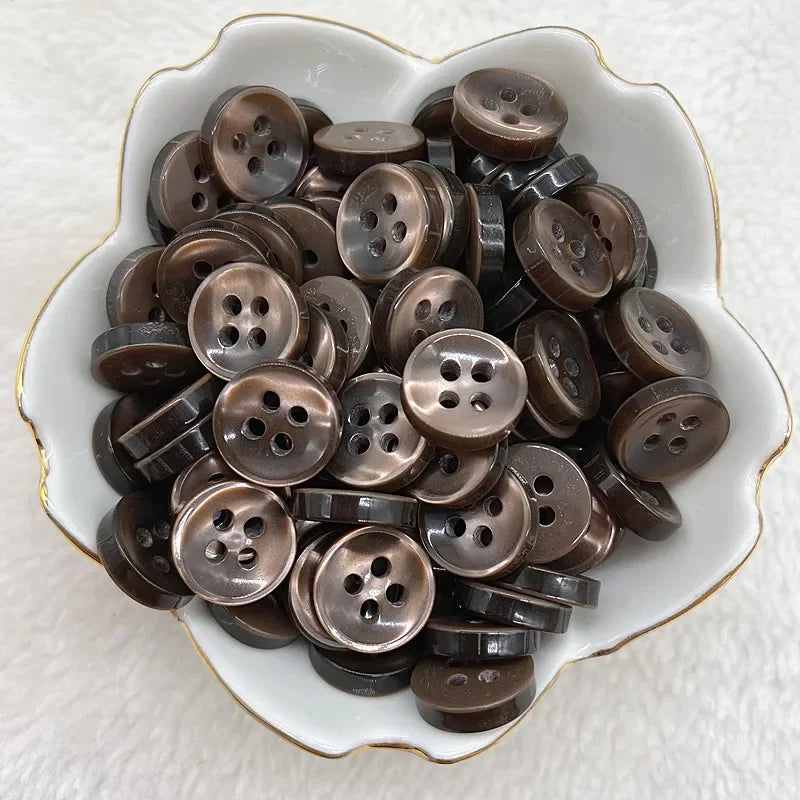 50-Pack Resin Cat Eye Buttons 12mm – Bowl & Four-Eye