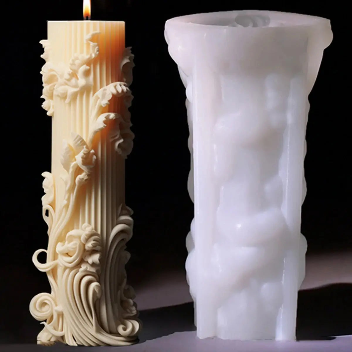 Cylindrical Silicone Candle Mold – DIY Minimalist Column Design