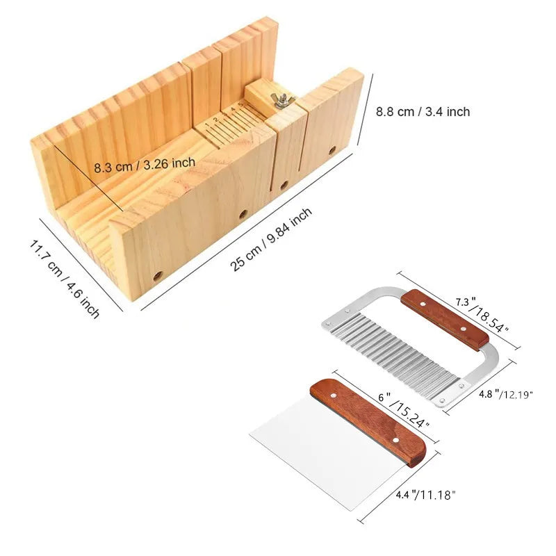 1.2L Rectangular Silicone Soap Mold Kit – Wooden Frame & Stainless Steel Scraper